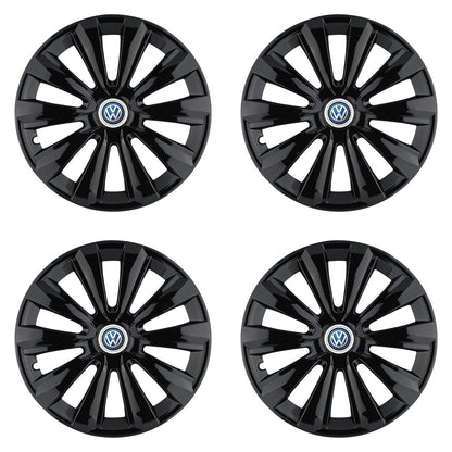 Set 4 Capace Roti, potrivite jantelor de R15, pentru Volkswagen, model delta negru