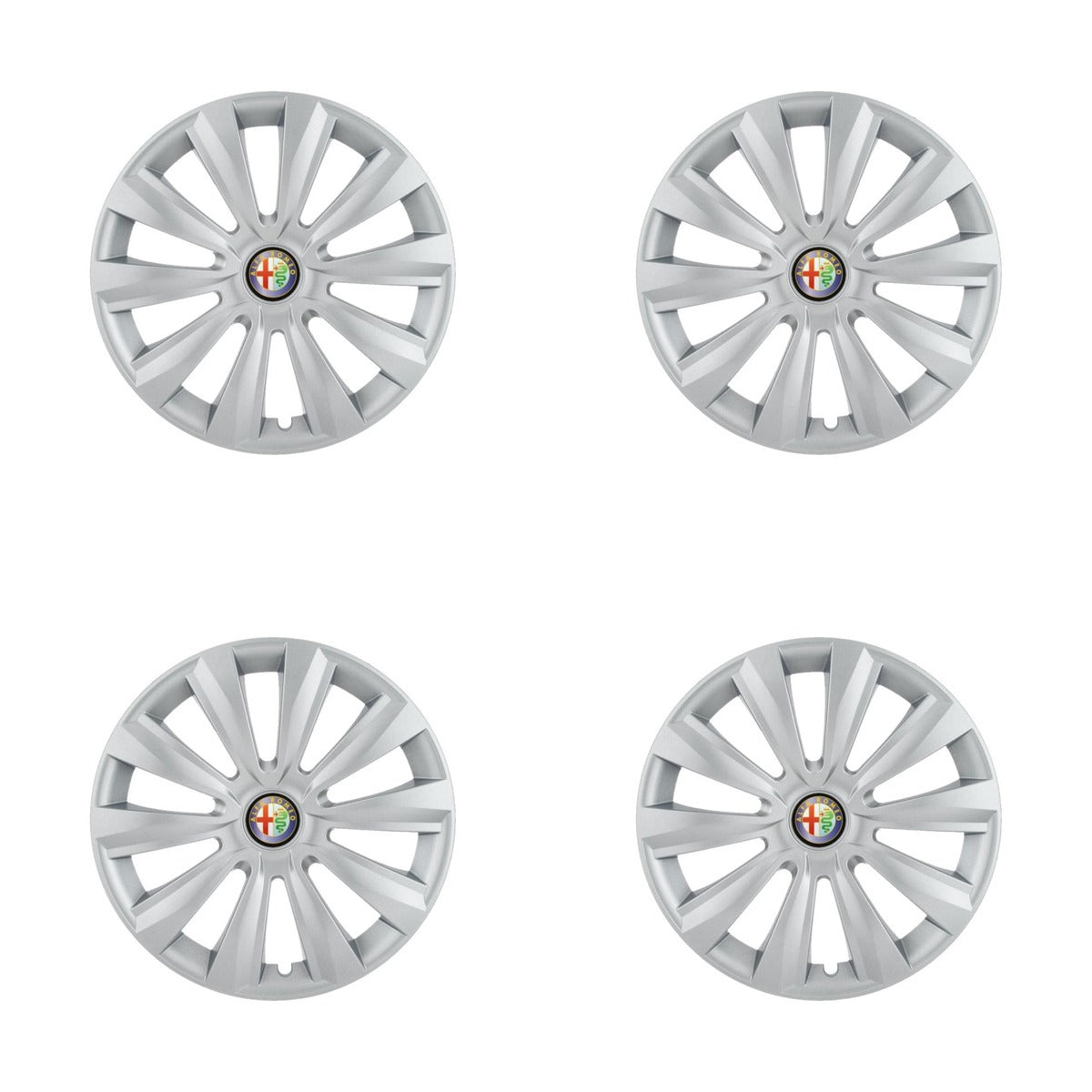 Set 4 Capace Roti, potrivite jantelor de R16, pentru Alfa Romeo, model delta cromat