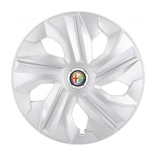 4 darabos dísztárcsa készlet, R16 felnikre alkalmas, Alfa Romeo krómozott holdmodellhez