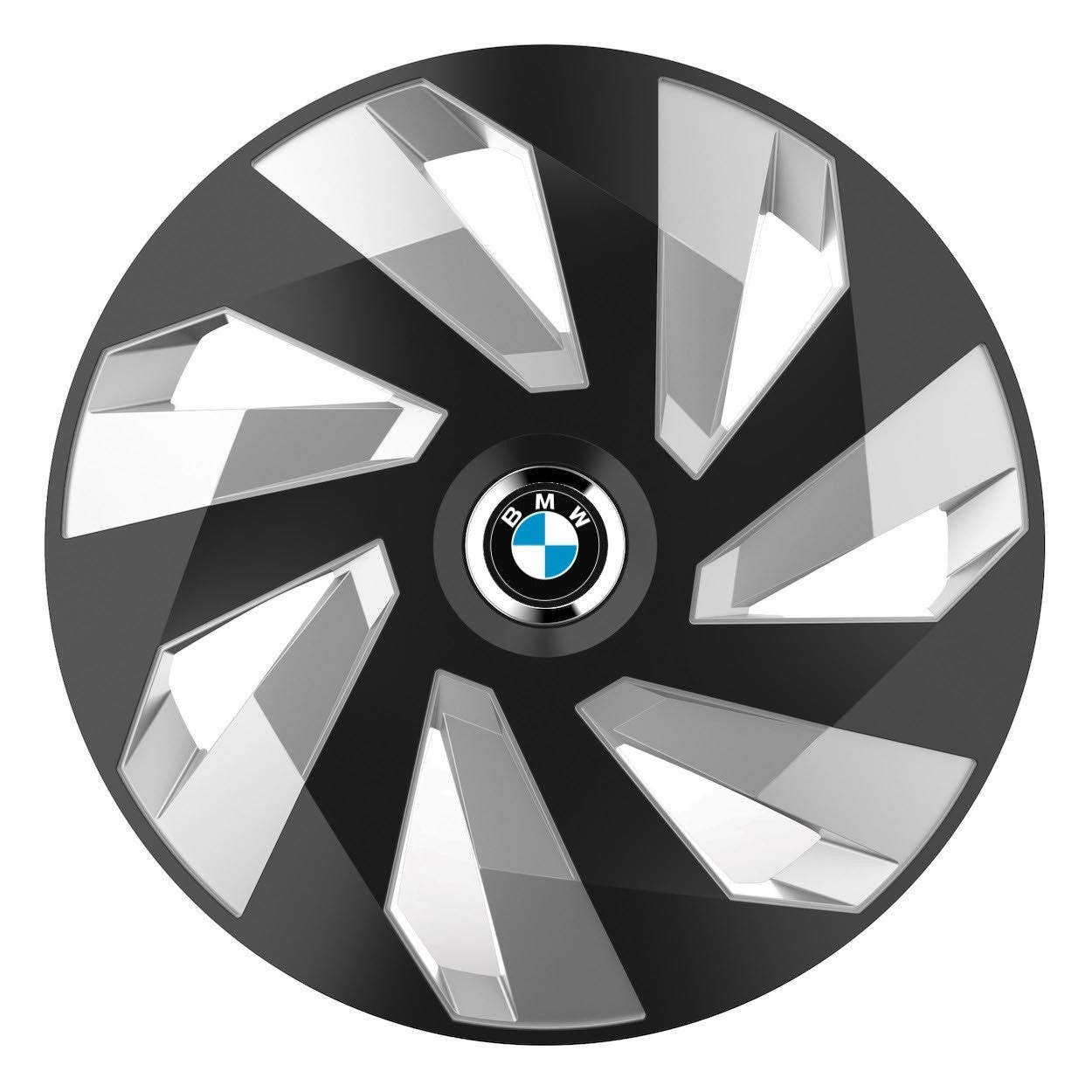 Set 4 Capace Roti, potrivite jantelor de R16, pentru BMW, model vector black and silver