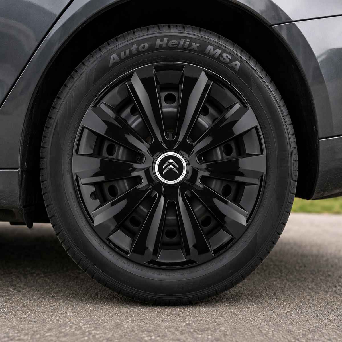 Set 4 Capace Roti, potrivite jantelor de R16, pentru Citroen, model delta negru