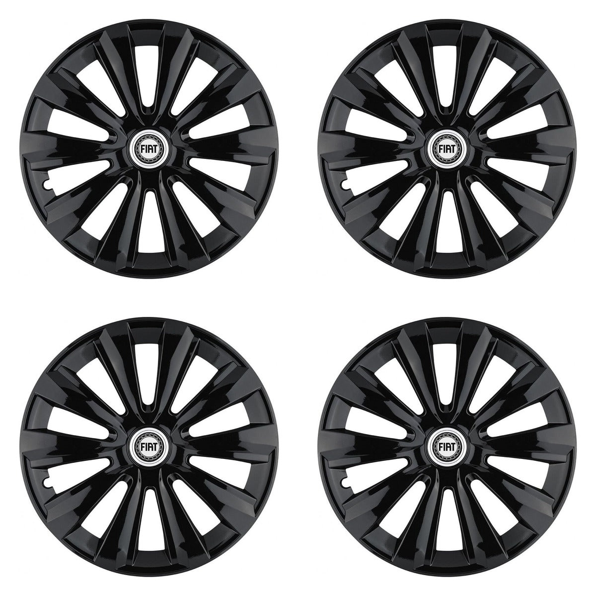 Set 4 Capace Roti, potrivite jantelor de R16, pentru Fiat, model delta negru