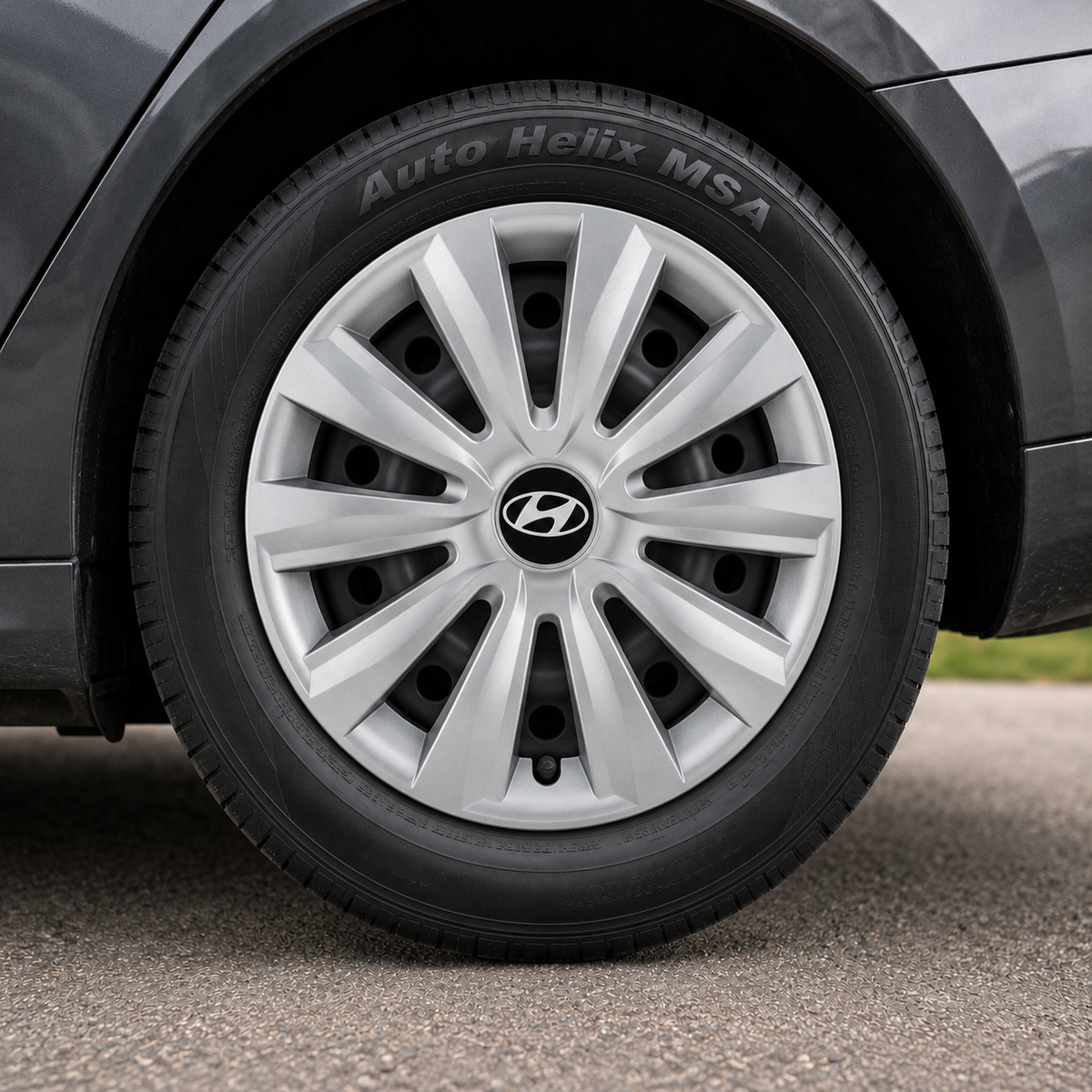 Set 4 Capace Roti, potrivite jantelor de R16, pentru Hyundai, model delta cromat