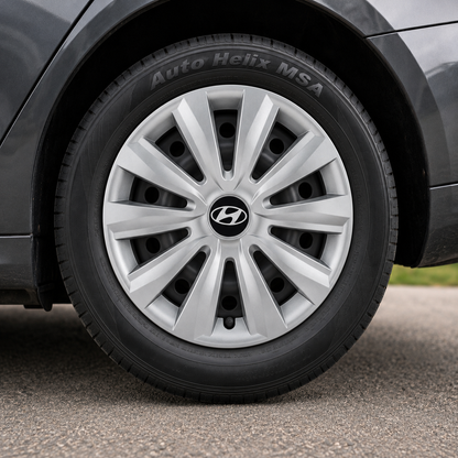 Set 4 Capace Roti, potrivite jantelor de R16, pentru Hyundai, model delta cromat