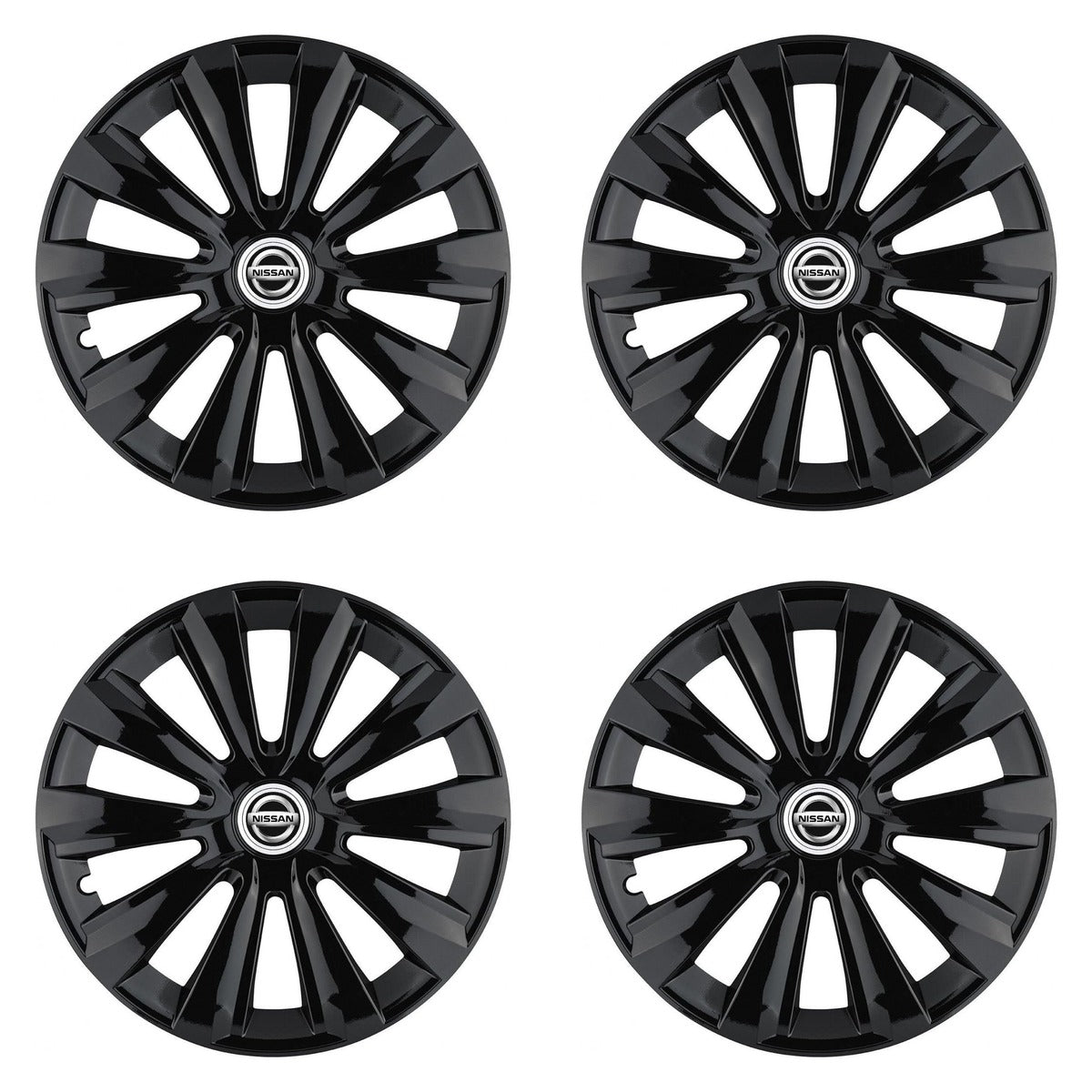 Set 4 Capace Roti, potrivite jantelor de R16, pentru Nissan, model delta negru