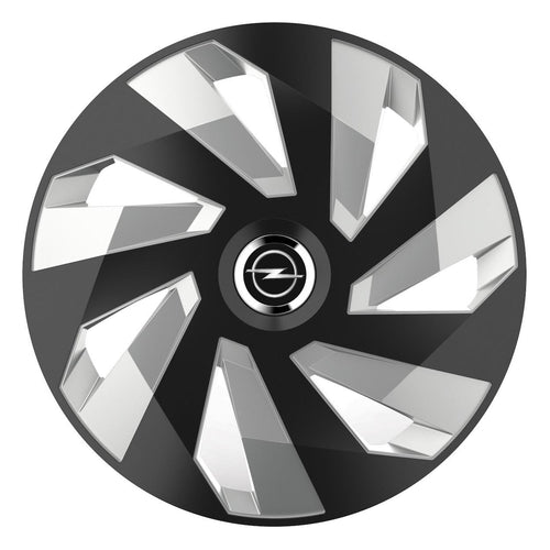 Комплект от 4 таса, подходящи за джанти R16, за Opel, модел vector black and silver