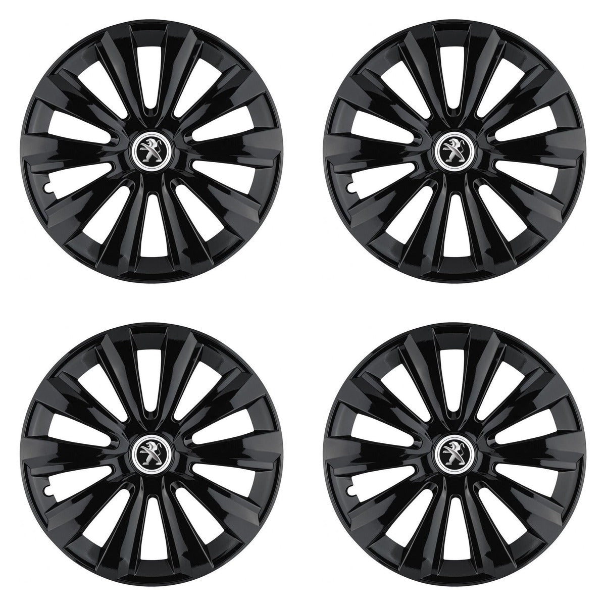Set 4 Capace Roti, potrivite jantelor de R16, pentru Peugeot, model delta negru