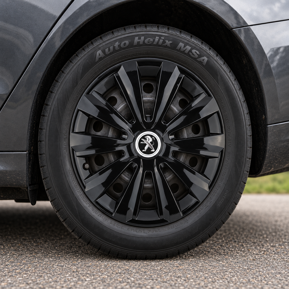Set 4 Capace Roti, potrivite jantelor de R16, pentru Peugeot, model delta negru