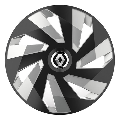 Комплект 4 таса, подходящи за джанти R16, за Renault, модел vector black and silver