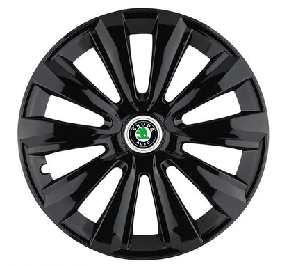 Set 4 Capace Roti, potrivite jantelor de R16, pentru Skoda, model Delta Negru