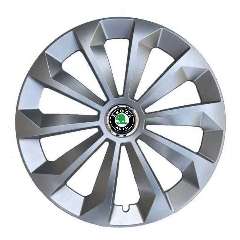 Set 4 Capace Roti, potrivite jantelor de R16, pentru Skoda, model fame cromat
