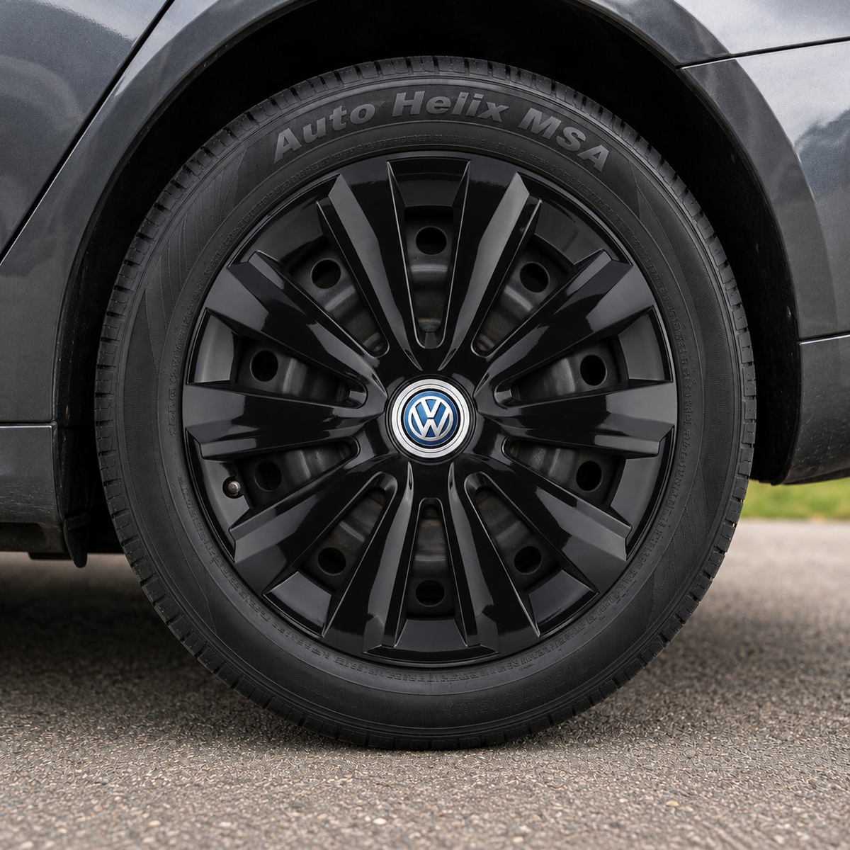 Set 4 Capace Roti, potrivite jantelor de R16, pentru Volkswagen, model delta negru