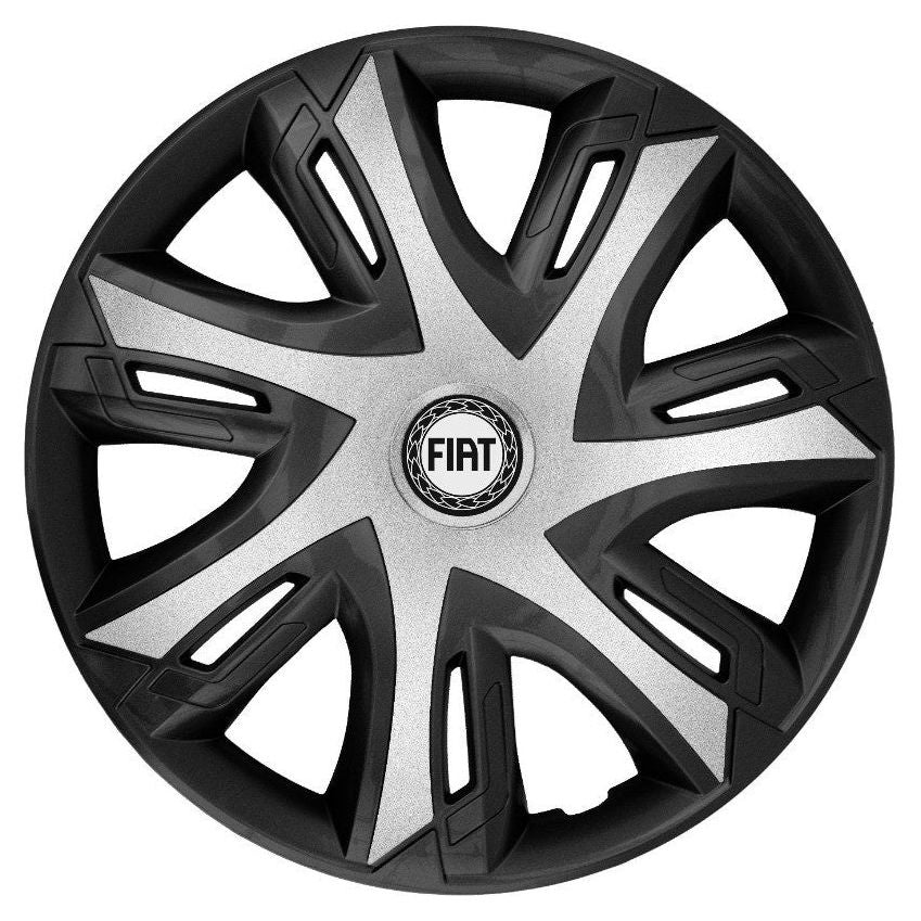 Set 4 capace roti power bicolor silver R14 Compatibil Cu Fiat