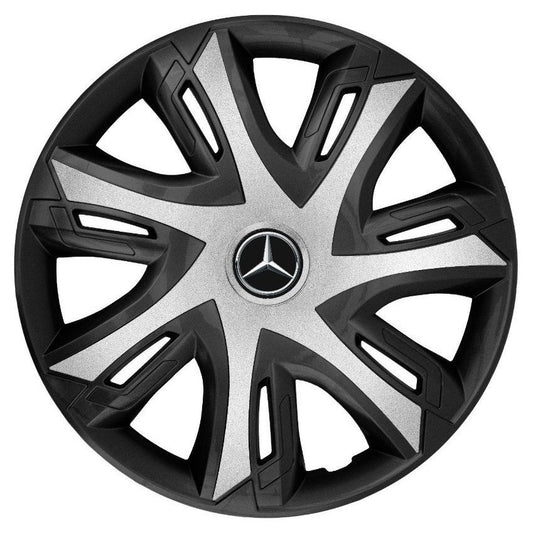4 db-os elektromos keréktárcsa-szett, kétszínű, ezüst R15, Mercedes-Benz kompatibilis