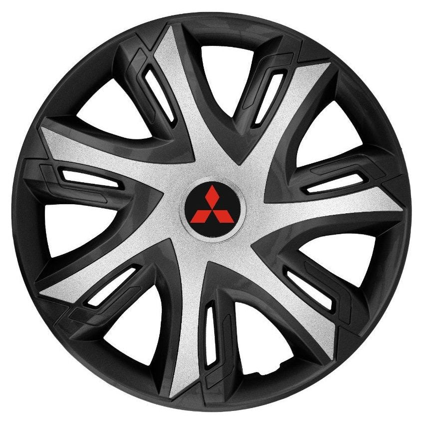 Set 4 capace roti power bicolor silver R15 Compatibil Cu Mitsubishi