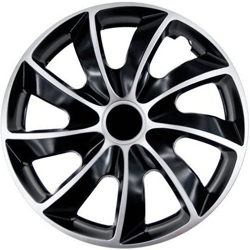 Set 4 Capace roti quad bicolor 16" negru-argintii