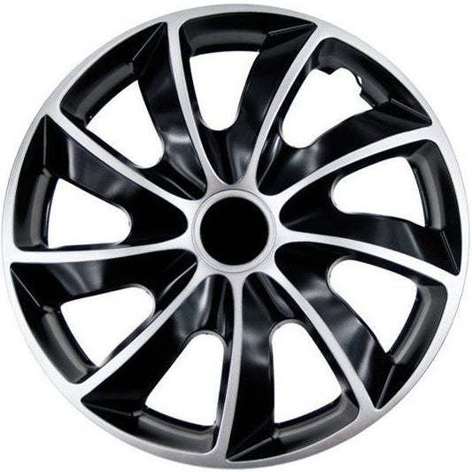 Set 4 Capace roti quad bicolor 16" negru-argintii