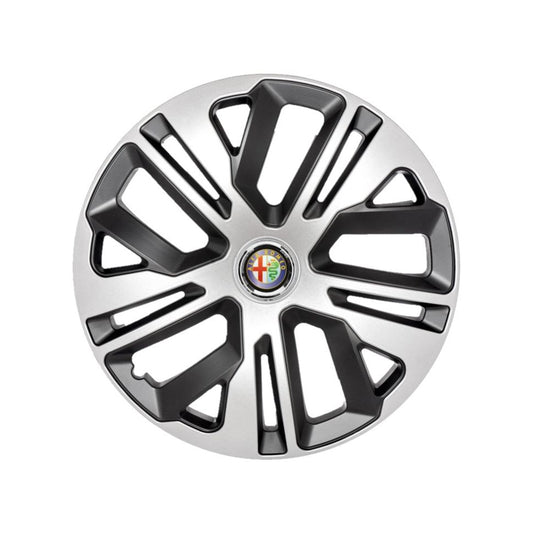 Set 4 Capace Roti 14 inchi (R14) Raven Gri-Negru, Compatibile Cu Alfa Romeo