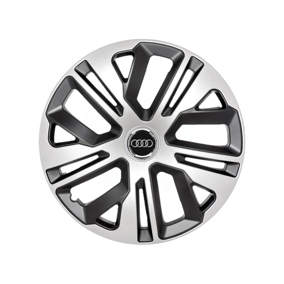 Set 4 Capace Roti 14 inchi (R14) Raven Gri-Negru, Compatibile Cu Audi