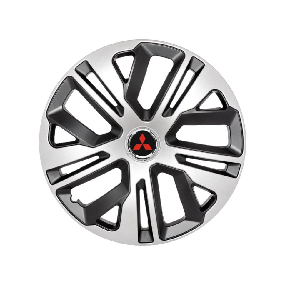 Set 4 Capace Roti 14 Inchi (R14)  Raven Gri-Negru, Compatibile Cu Mitsubisi