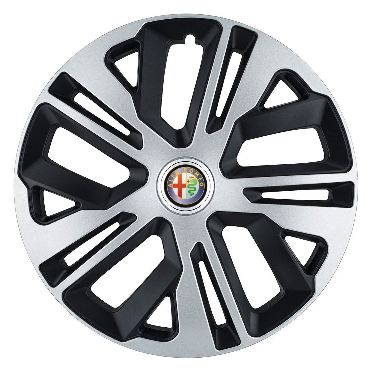Set 4 Capace Roti 15 inchi (R15) Raven Gri-Negru, Compatibile Cu Alfa Romeo