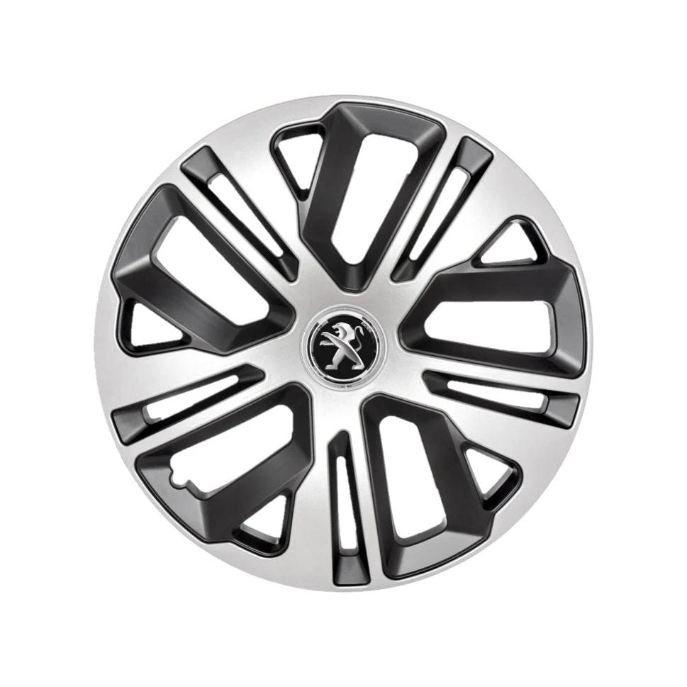 Set 4 Capace Roti 15 Inchi (R15)  Raven Gri-Negru, Compatibile Cu Peugeot
