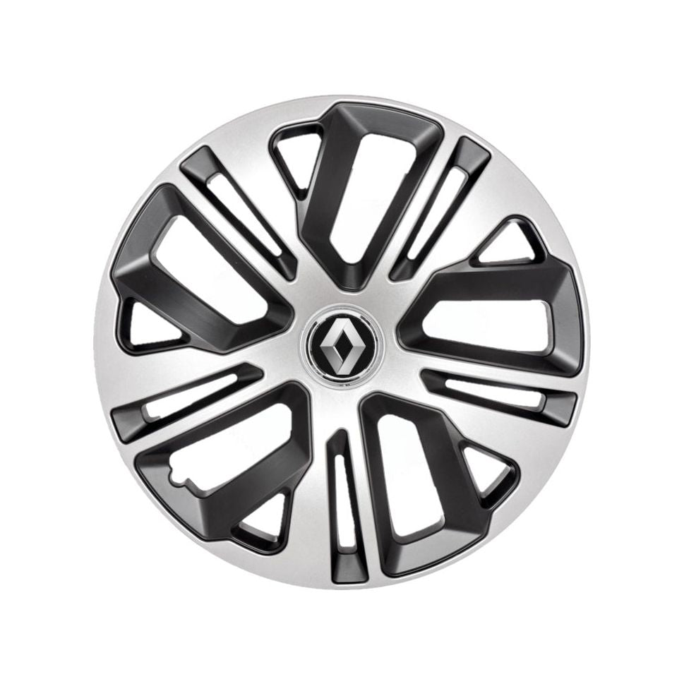 Set 4 capace roti Raven Gri-Negru R15, pentru gama auto Renault