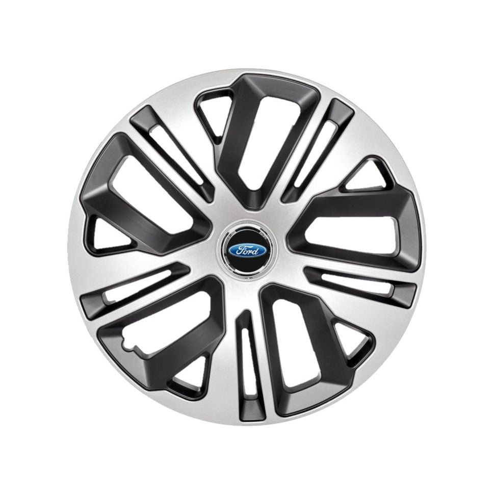 Set 4 capace roti Raven Gri-Negru R16, pentru gama auto Ford