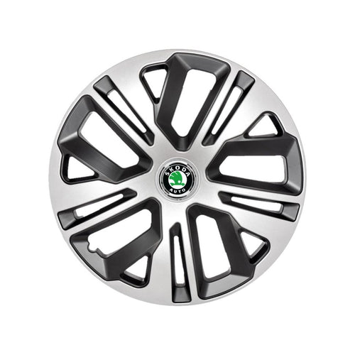 Set 4 Capace Roti 16 Inchi (R16)  Raven Gri-Negru, Compatibile Cu Skoda