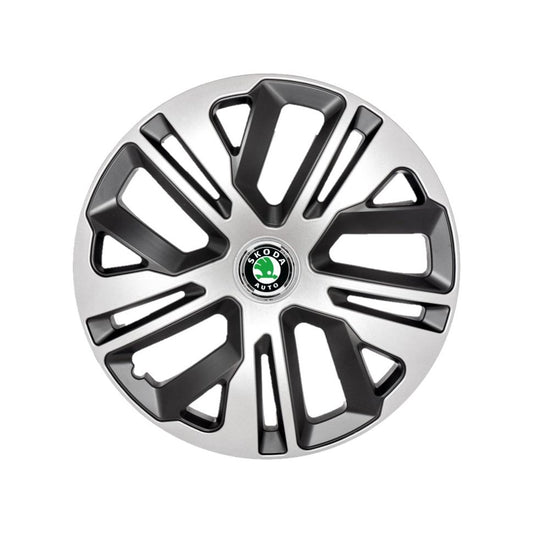 Set 4 Capace Roti 16 Inchi (R16)  Raven Gri-Negru, Compatibile Cu Skoda