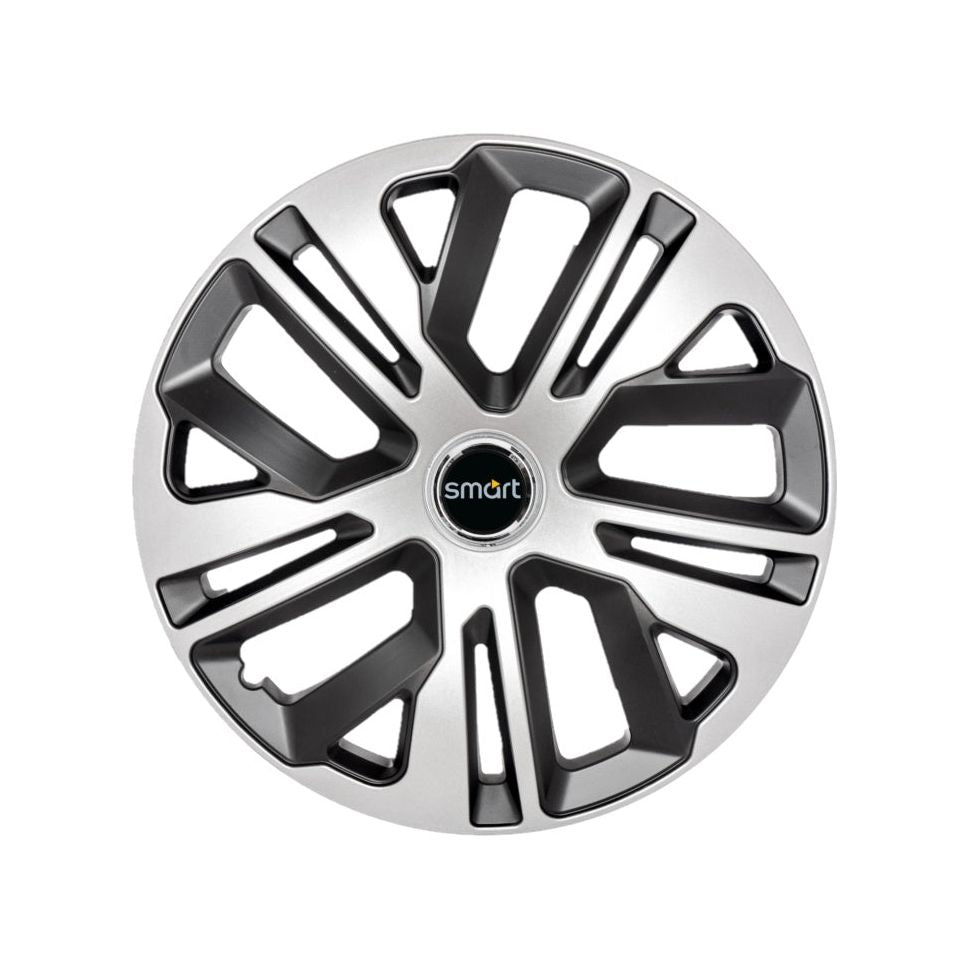 Set 4 capace roti Raven Gri-Negru R16, pentru gama auto Smart