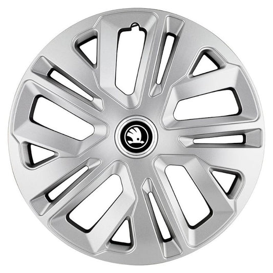 Set 4 Capace Roti 14 inchi (R14) Raven Gri Compatibile Cu Skoda Alb Negru