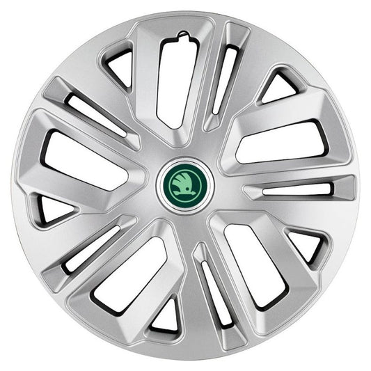 Set 4 Capace Roti 15 inchi (R15) Raven Gri, pentru Skoda Verde