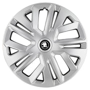 Set 4 Capace Roti 16 inchi (R16) Raven Gri , pentru Skoda Alb Negru