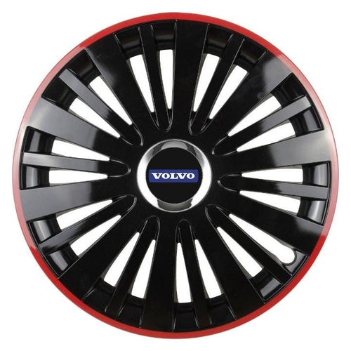 Комплект 4 таса Red/Black с хромиран ринг R16 съвместими с Volvo