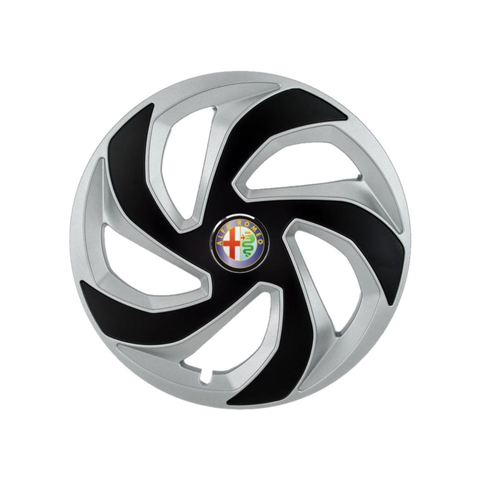 Set 4 capace roti Rex Gri-Negru R15 Compatibil Cu Alfa Romeo