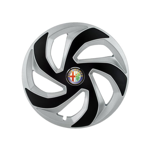 Set 4 capace roti Rex Gri-Negru R15 Compatibil Cu Alfa Romeo