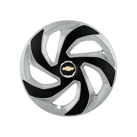 Set 4 capace roti Rex Gri-Negru R15 Compatibil Cu Chevrolet