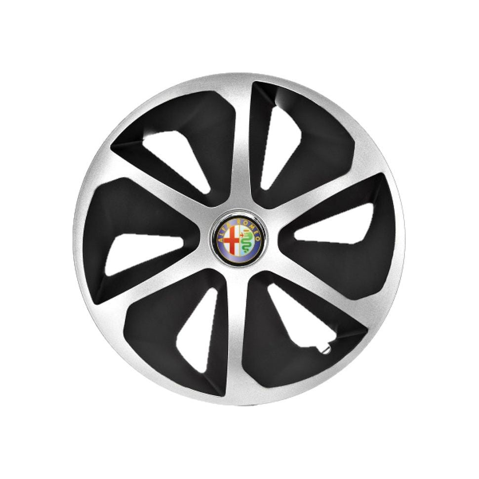 Set 4 capace roti Roco Gri-Negru R16 Compatibil Cu Alfa Romeo