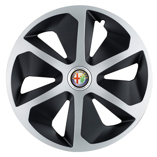 4 darabos Roco szürke-fekete R17 dísztárcsa készlet Alfa Romeo autókhoz