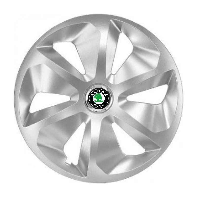 Set 4 Capace Roti Roco Gri R16, pentru Skoda