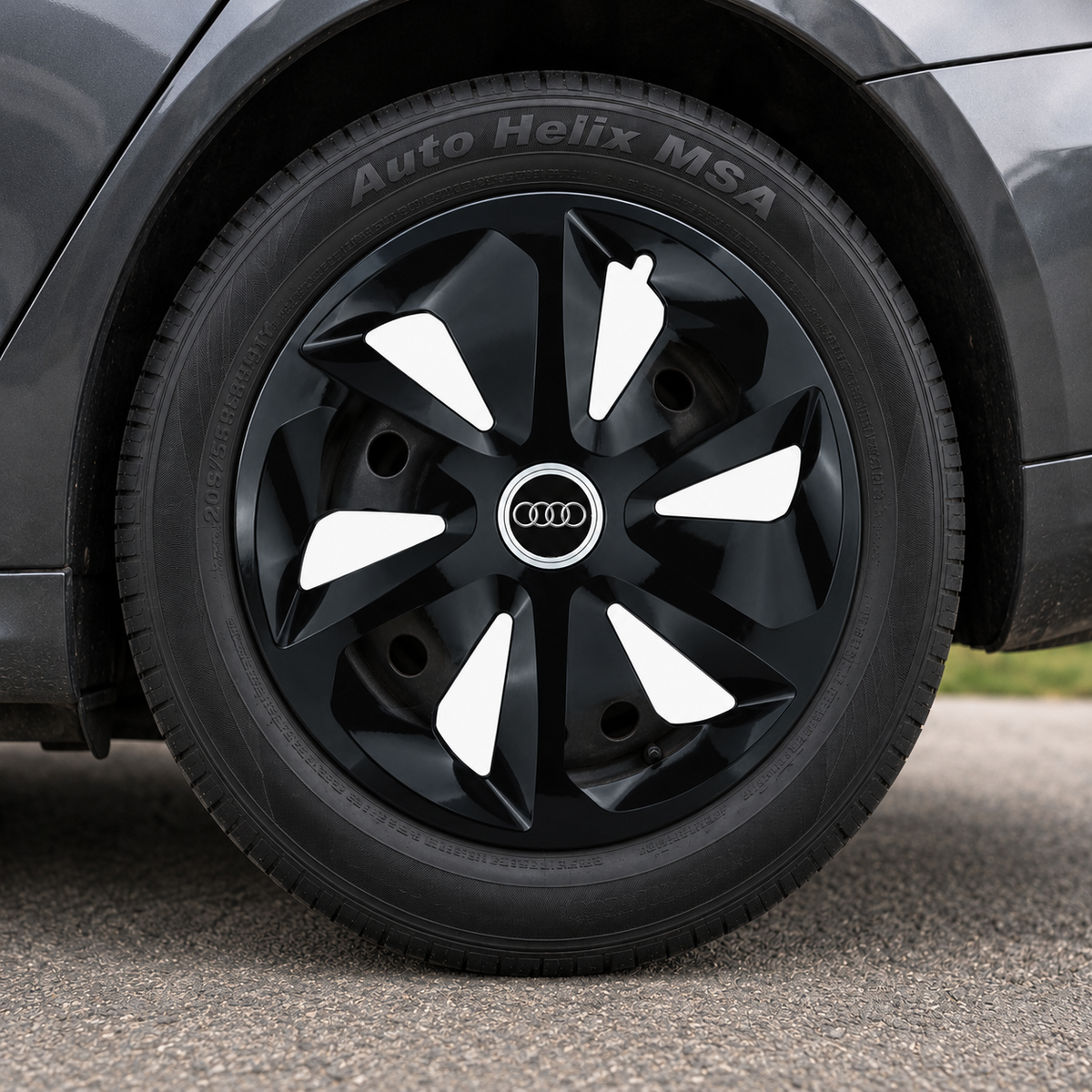 Set 4 Capace Roti Roco Negru R14, pentru Audi, model roco negru