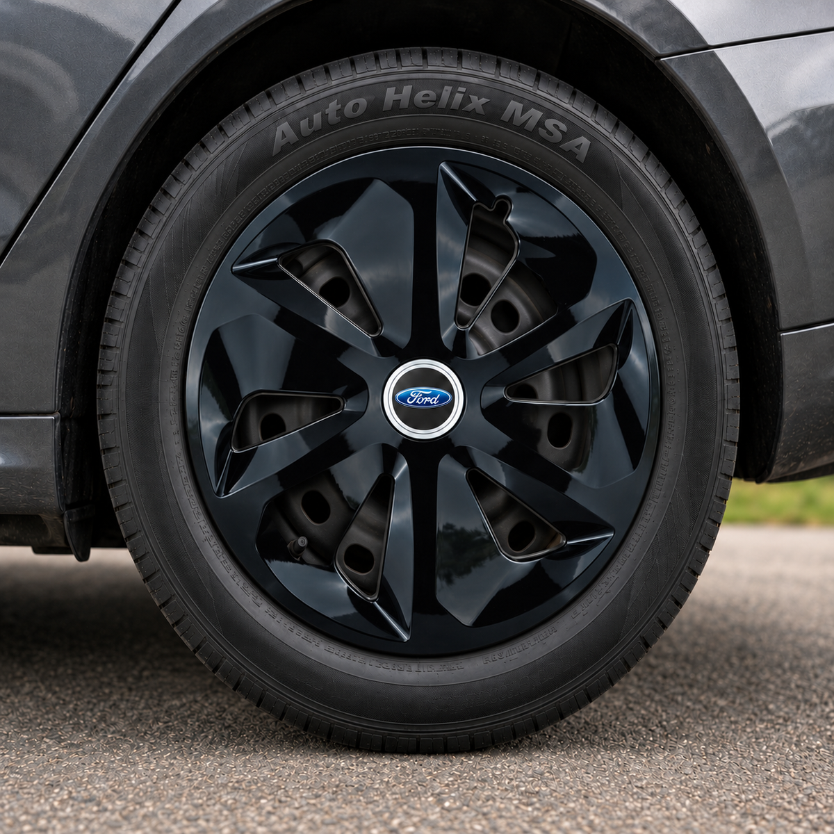 Set 4 Capace Roti Roco Negru R14, pentru Ford