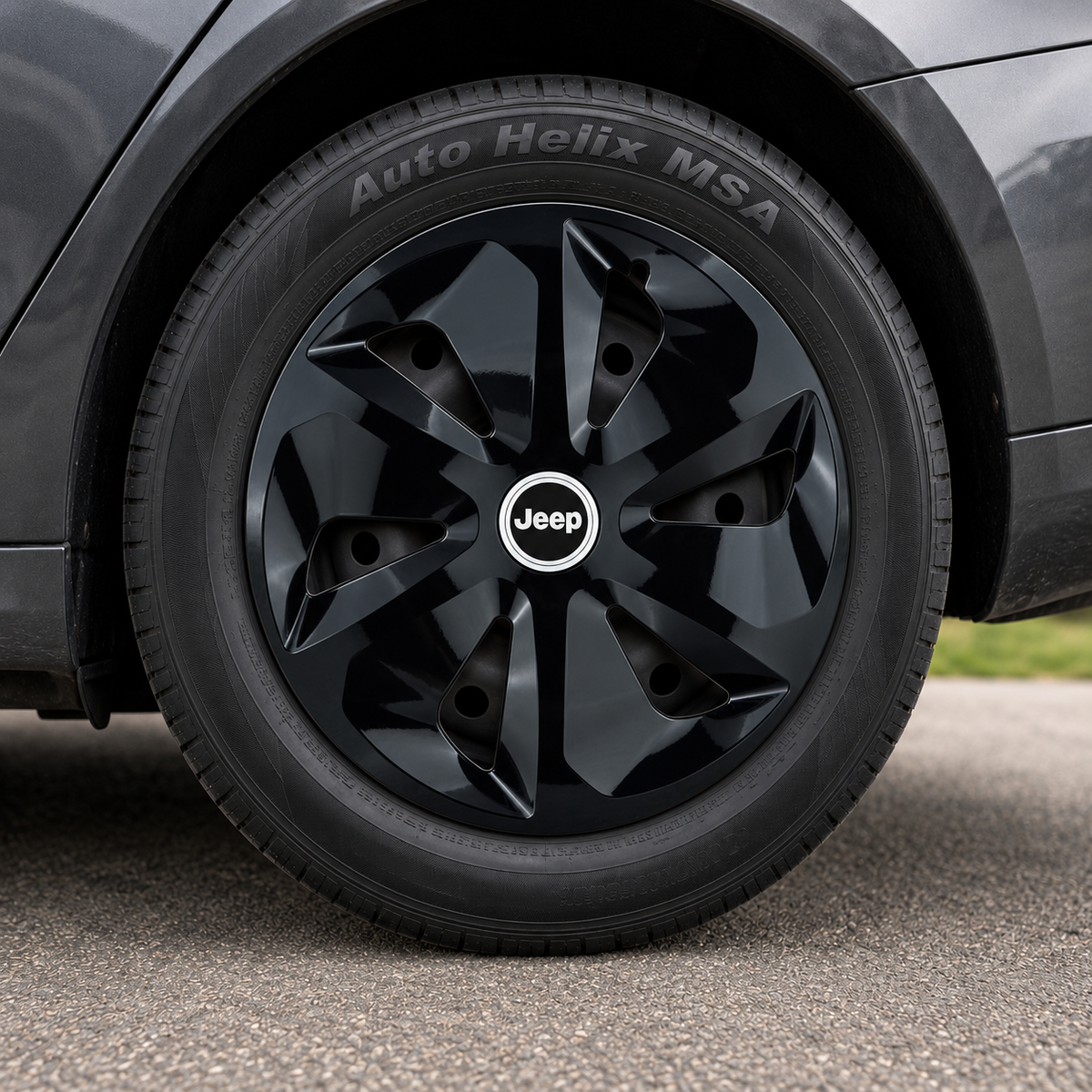 Set 4 Capace Roti Roco Negru R14, pentru Jeep