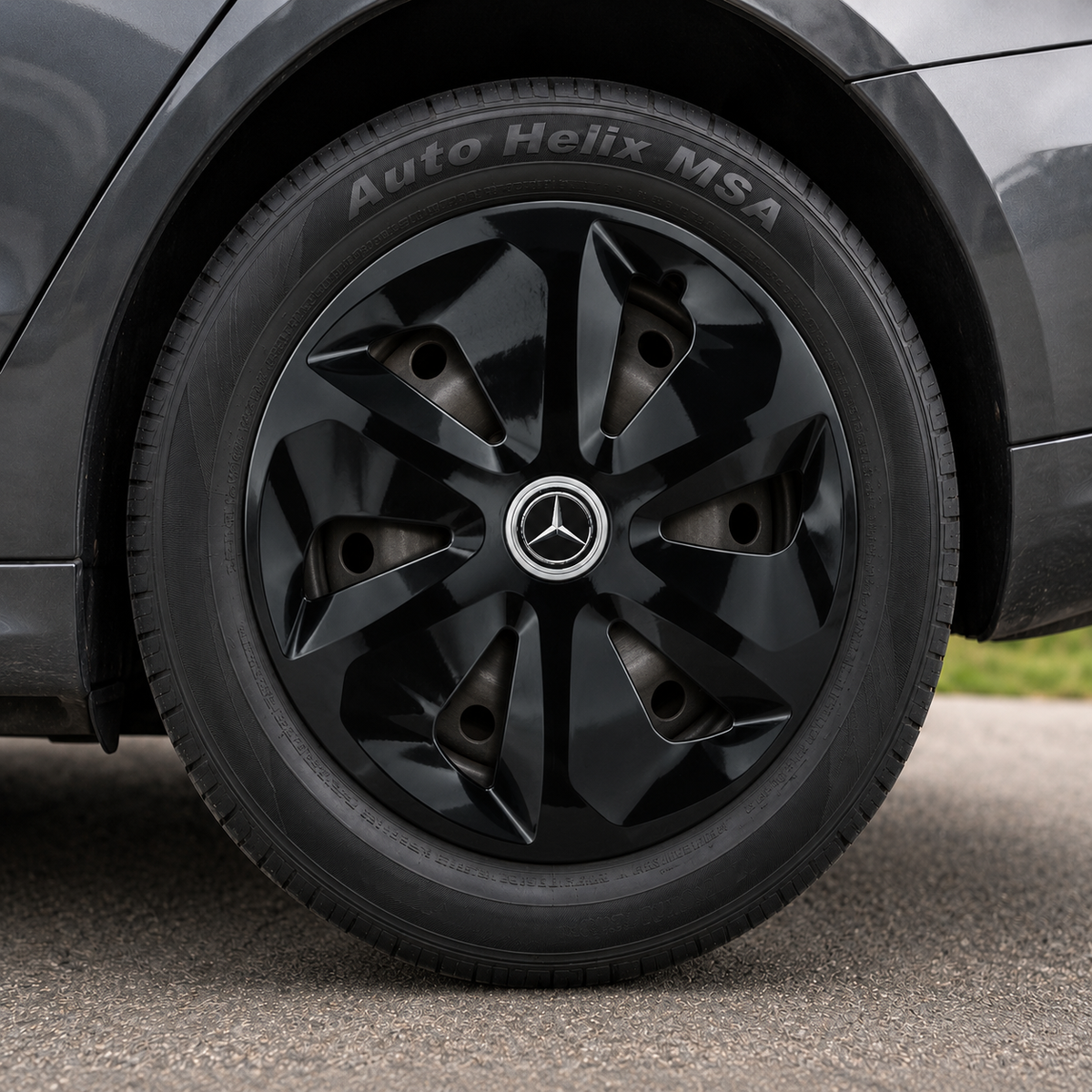 Set 4 Capace Roti Roco Negru R14, pentru Mercedes-Benz