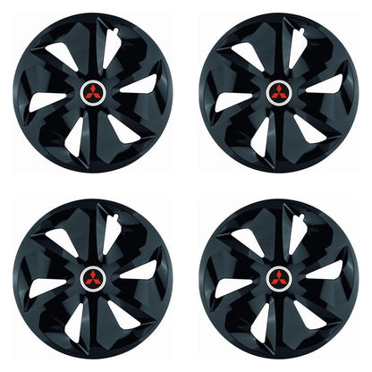 Set 4 Capace Roti Roco Negru R14, pentru Mitsubishi