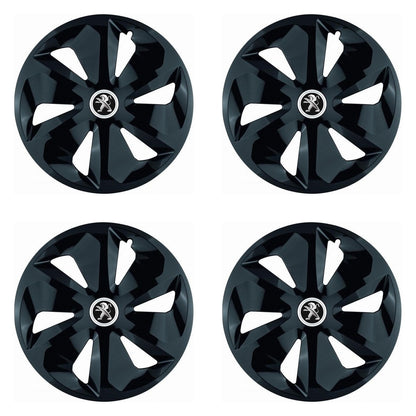 Set 4 Capace Roti Roco Negru R14, pentru Peugeot