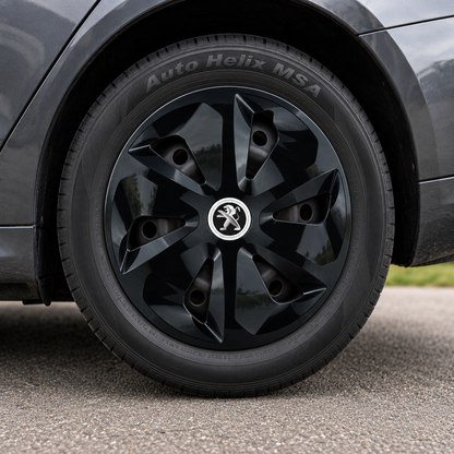 Set 4 Capace Roti Roco Negru R14, pentru Peugeot