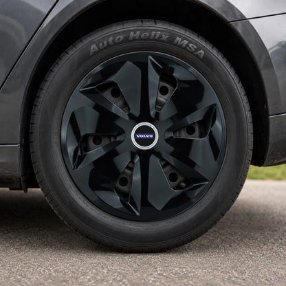 Set 4 Capace Roti Roco Negru R14, pentru Volvo