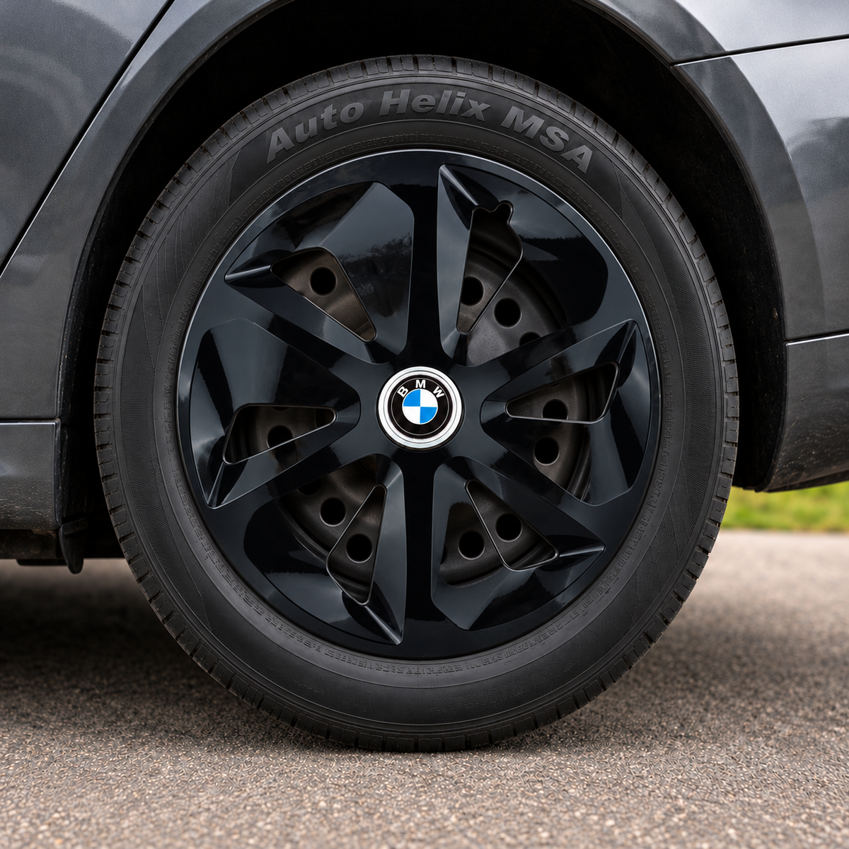 Set 4 Capace Roti Roco Negru R15, pentru BMW, model roco negru
